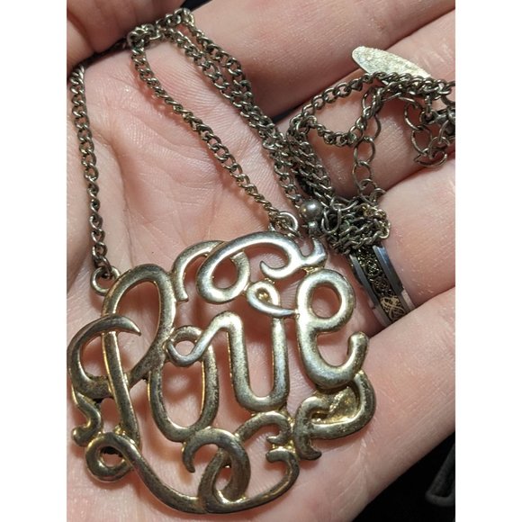 NY Collection Cursive Love Pendant Necklace - Picture 3 of 5